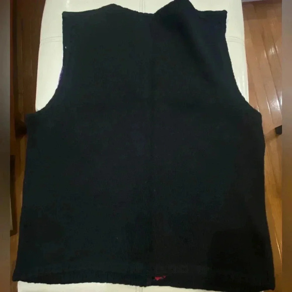 Vintage Michael Simon Black Rainbow Appliqué Circle Sweater Vest Sz S - Picture 4 of 7